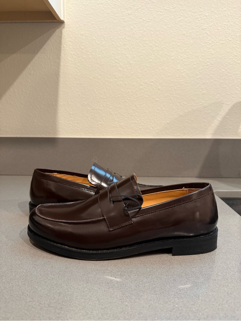 NWT Men's Express Leather Penny Loafers - Dark Brown